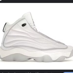 Men’s Jordan Pro Strong White & Silver Sneakers - 10.5
